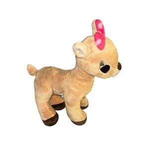 Dan Dee Rudolph The Red Nosed Reindeer Clarice Girl Pink Bow Christmas Plush